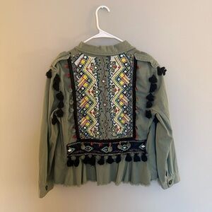Bohemian Embroidered Jacket with Tassels